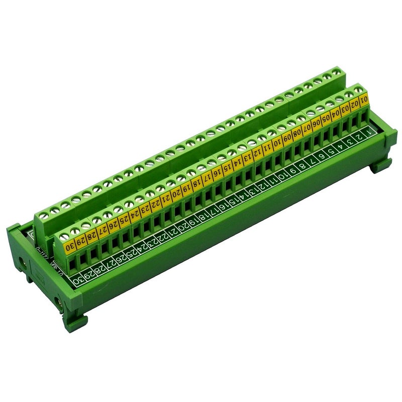 Electronics-Salon DIN Rail Mount 30 Position 24A / 400V Screw Terminal Block Distribution Module. - Image 2
